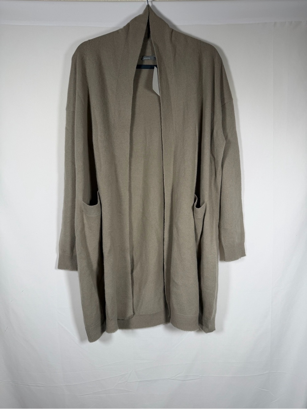 Vince Open-Front Pocket Duster Cardigan 100% Cashmere Quiet Luxury, Capsule